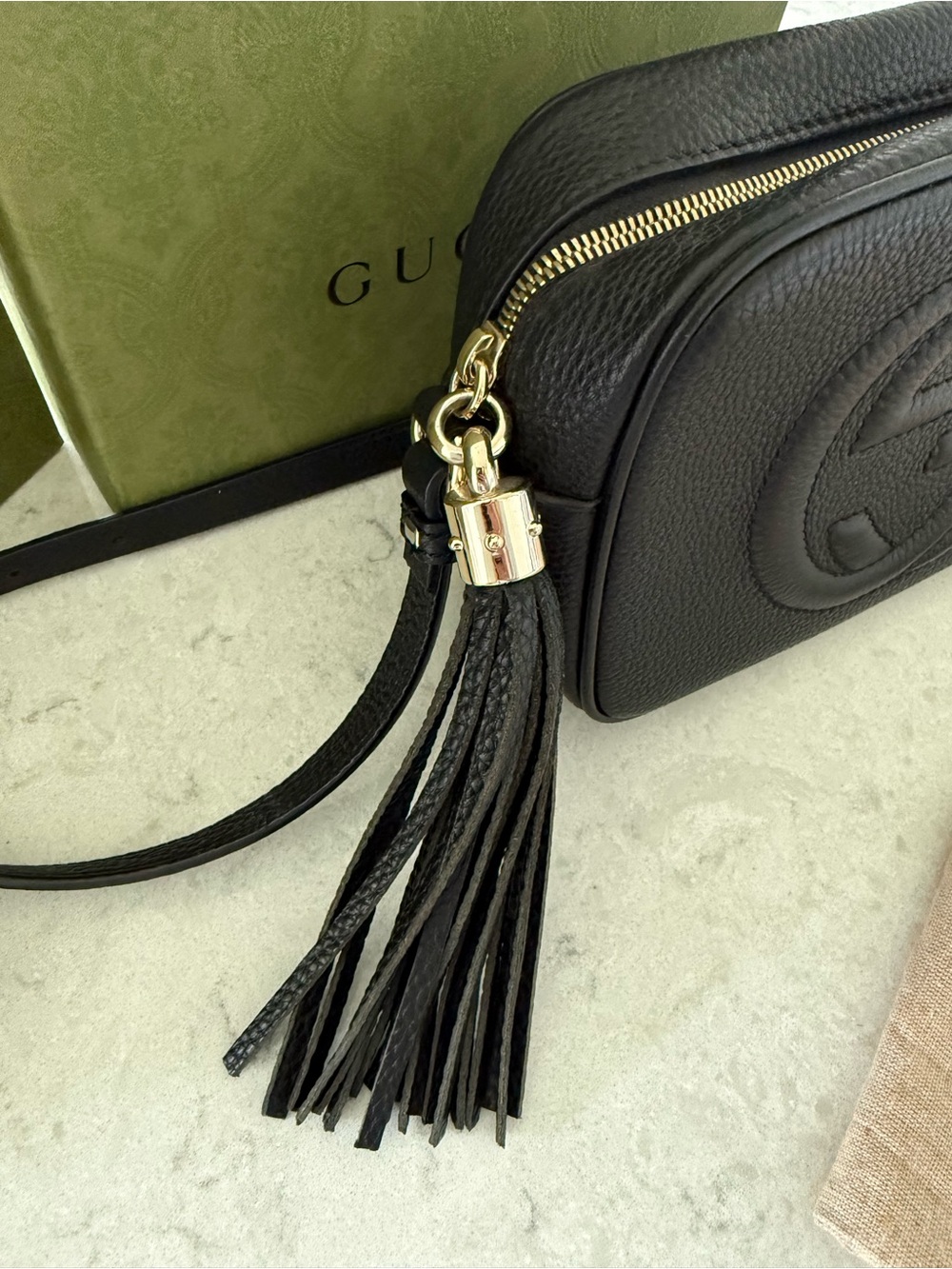 Gucci Black Soho Leather Tassel Crossbody Bag - Picture 4 of 13